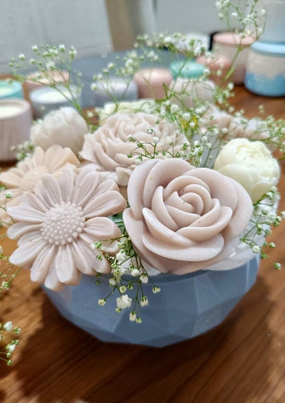 Bouquet con flores de cera de soya