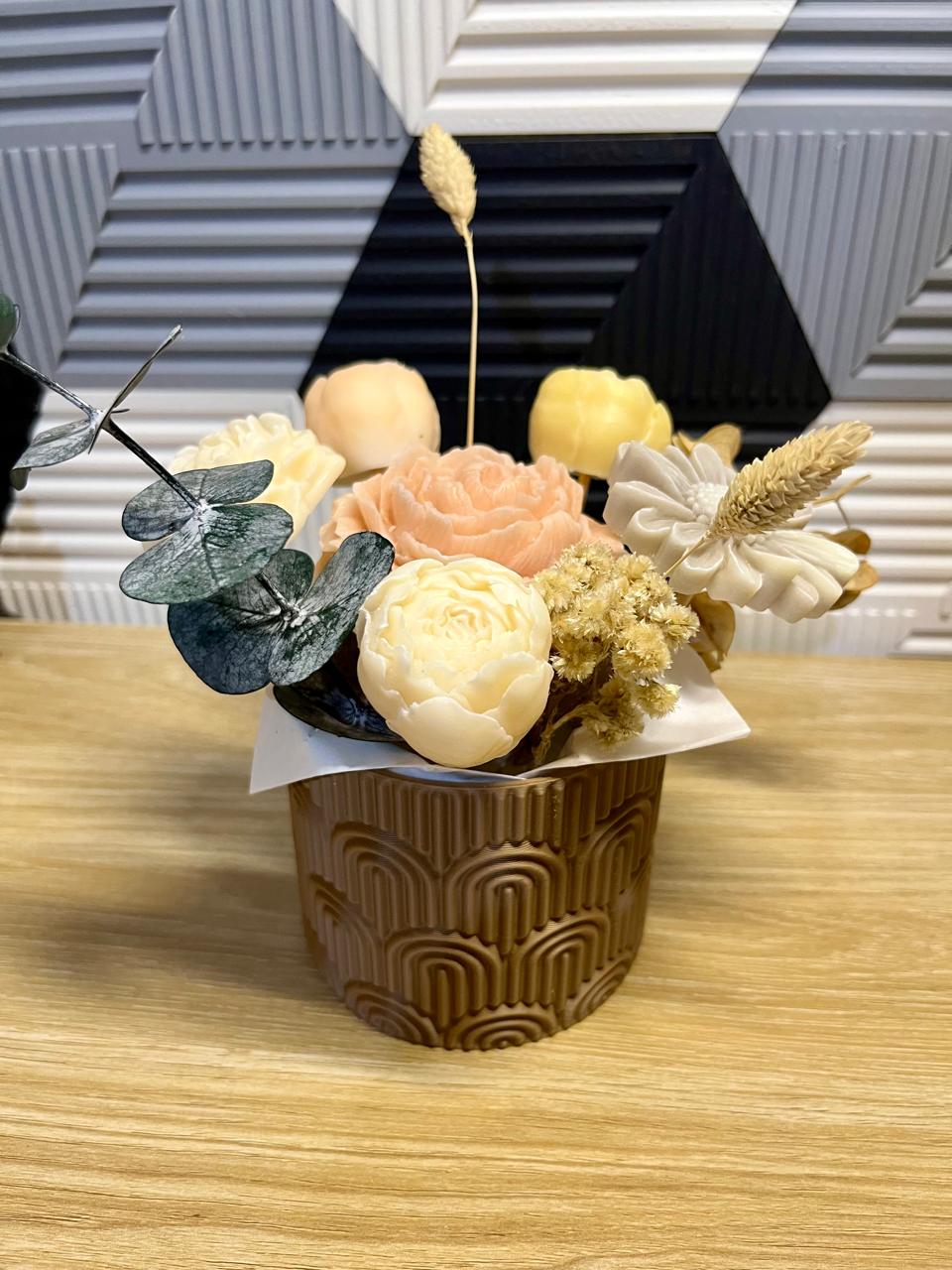 Bouquet con flores de cera de soya