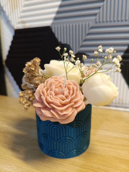 Bouquet con flores de cera de soya