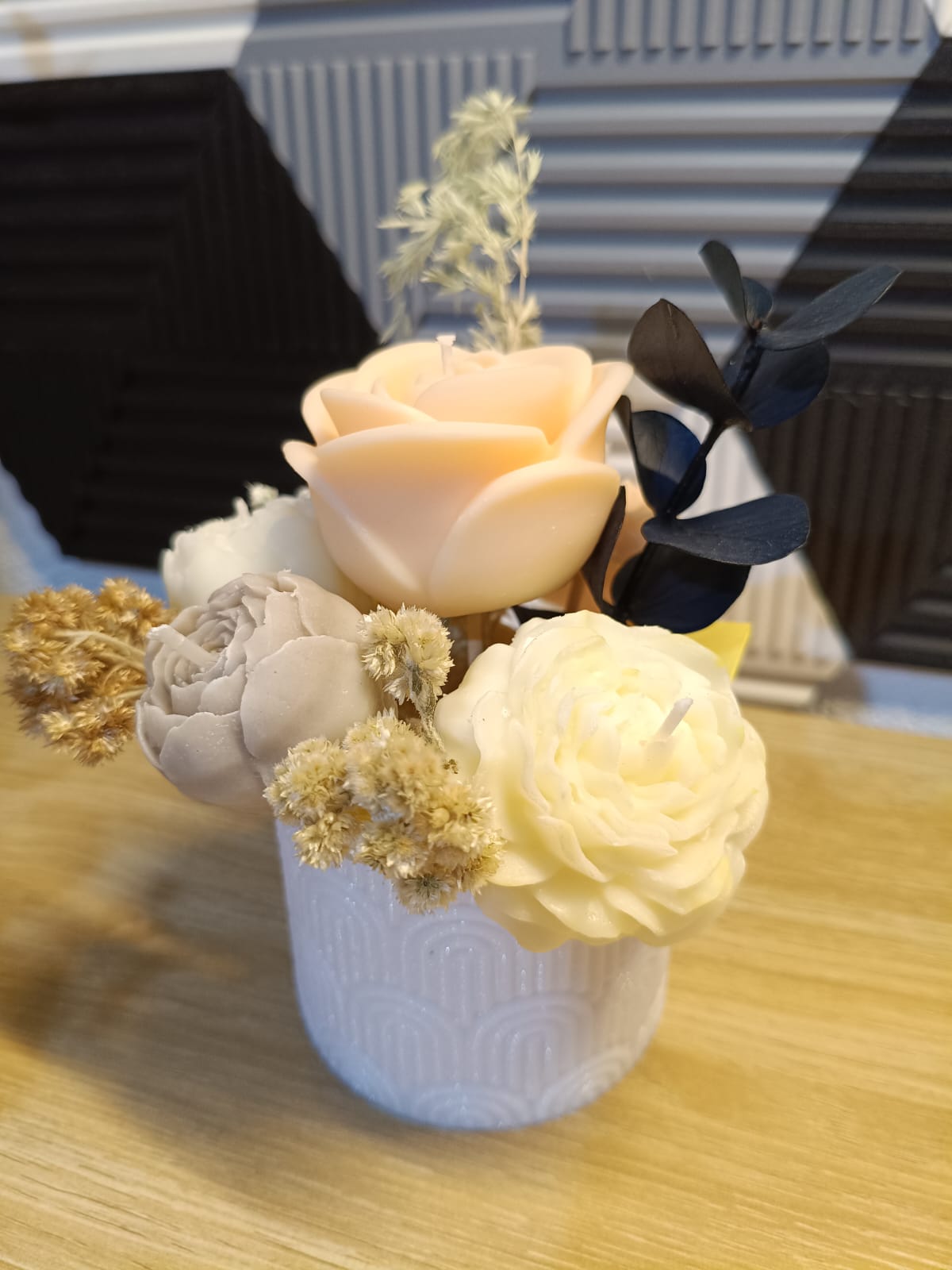 Bouquet con flores de cera de soya